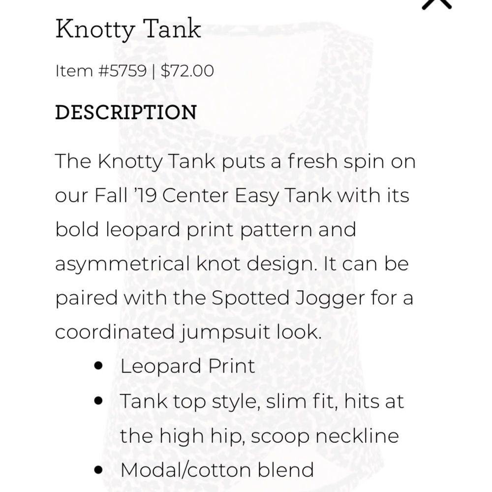 CAbi Knotty Top - Black and Brown Animal Print - Picture 5 of 5